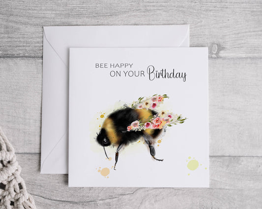 Bee Happy on your birthday, Greeting Card