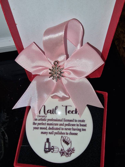 Hairdresser Gift, Ceramic ornament, Hair Salon Gift for her or him Hair stylist, gift boxed