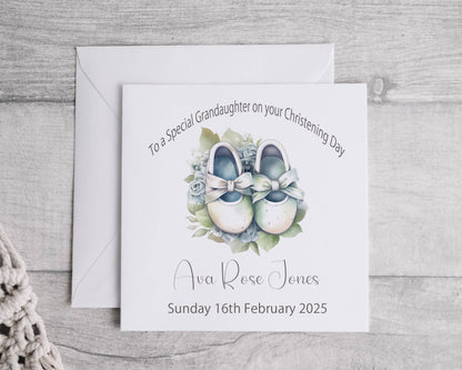 Baby Girl Christening/Baptism Card - personalised - 2 colours
