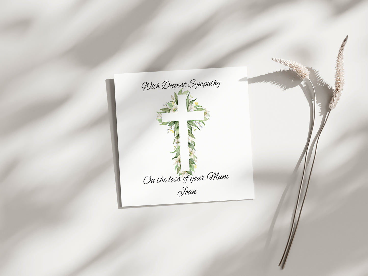 Sympathy Cards - Personalised - 4 different cross design to choose