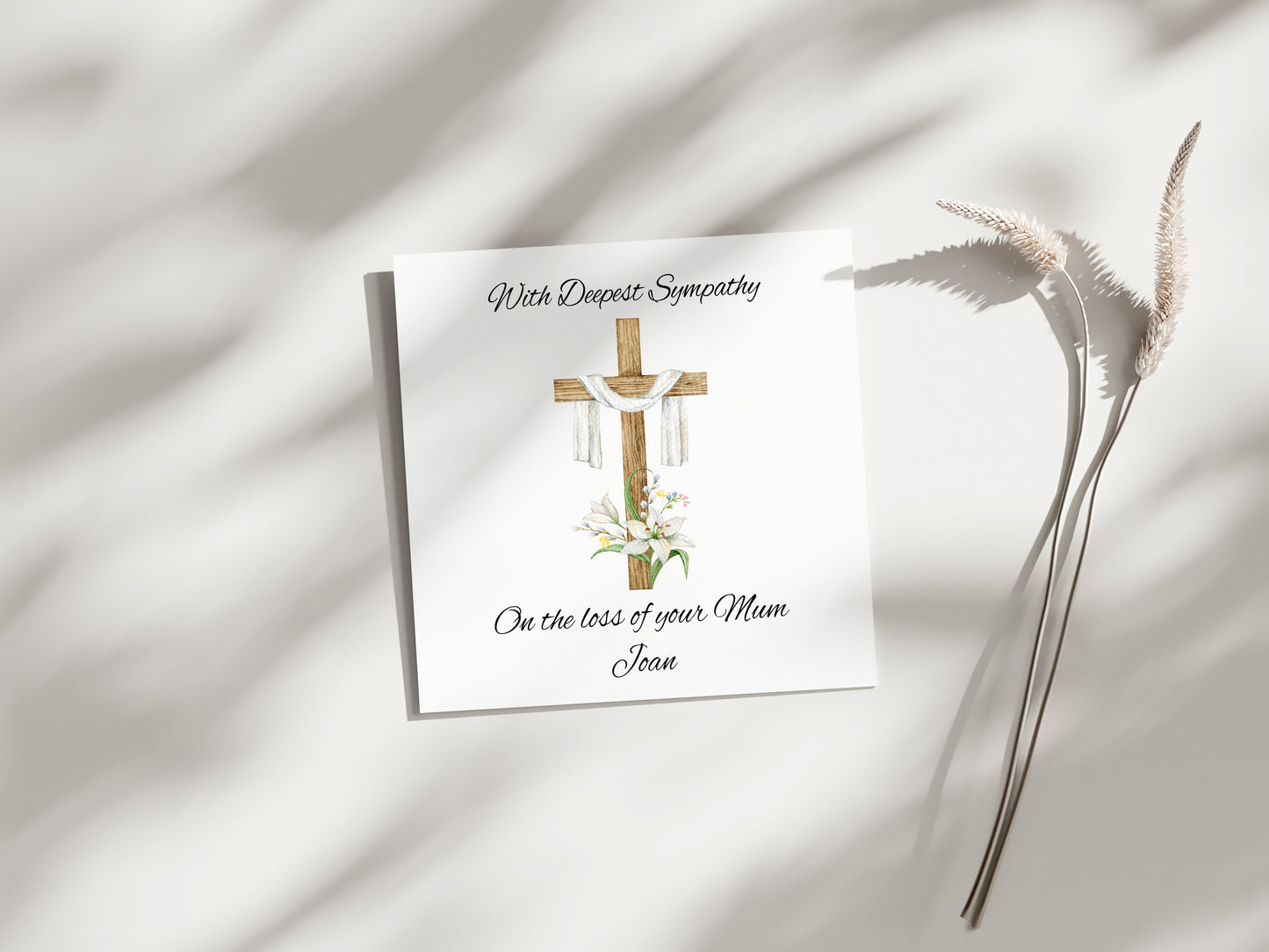 Sympathy Cards - Personalised - 4 different cross design to choose